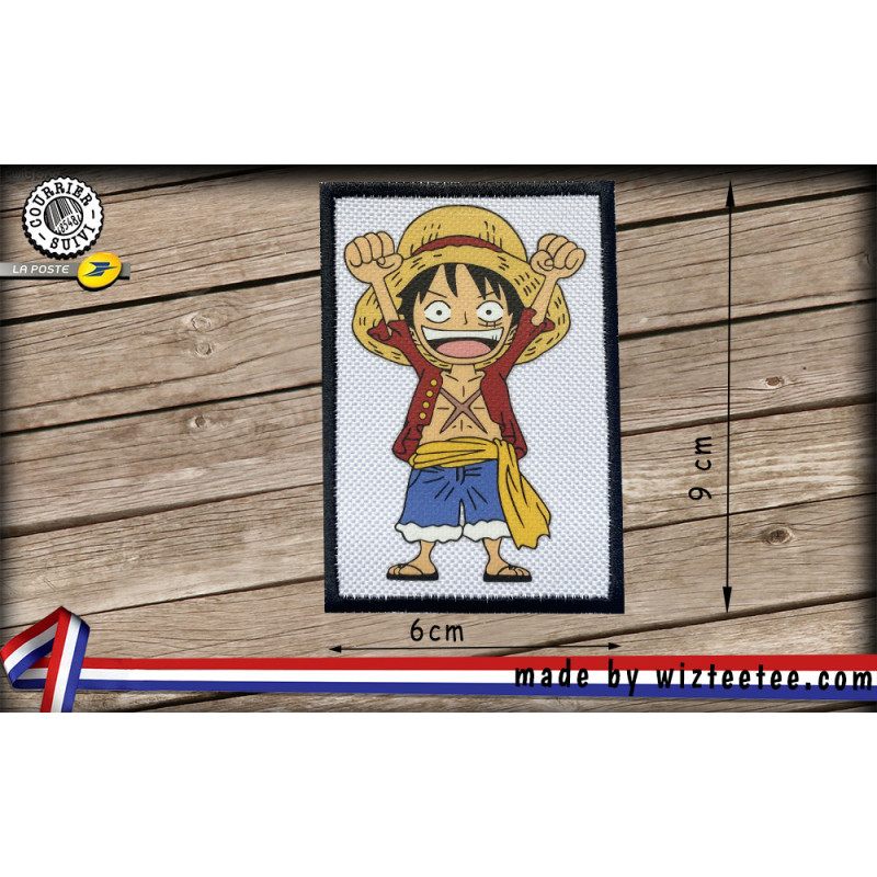 Ecusson one piece luffy blanc