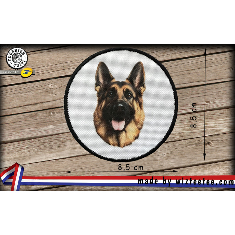 écussons Berger allemand face dog brodés à coudre ou à thermocoller