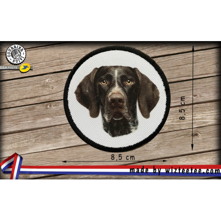 écussons Braque allemand face dog brodés à coudre ou à thermocoller