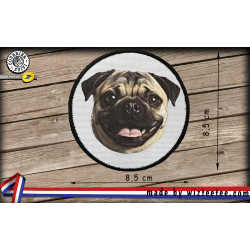 écussons pug face dog brodés à coudre ou à thermocoller