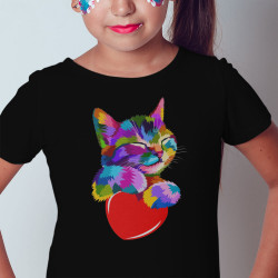 chat pop art coeur