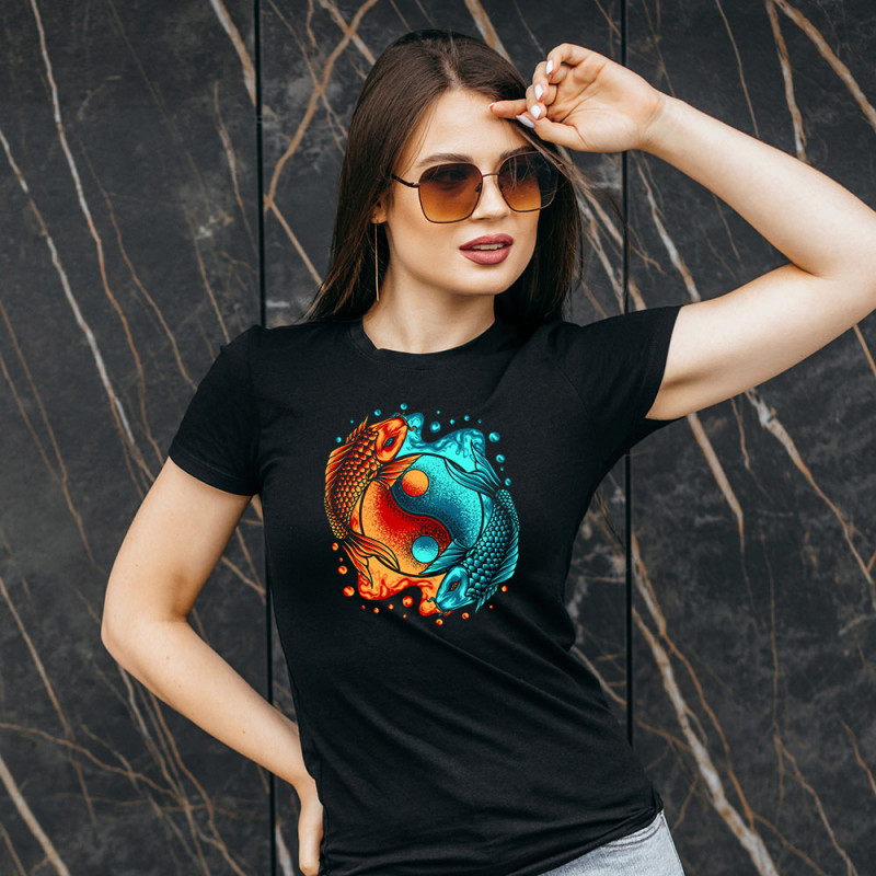 tee-shirt yin yang koi